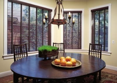 cream faux wood blinds