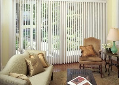white vertical window blinds